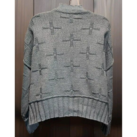 Seafoam Green Chunky Mock Neck Boxy Sweater ee : Some Sz M Oversized - Picture 5 of 7